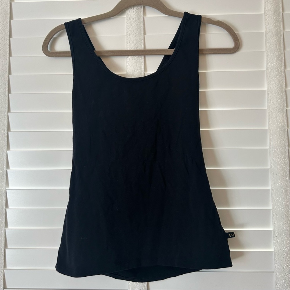 Nicki Minaj Top Black Tank Crossback Fitted Bodycon Shirt Small